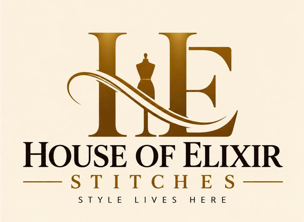 House of Elixir Stitches logo on cream background